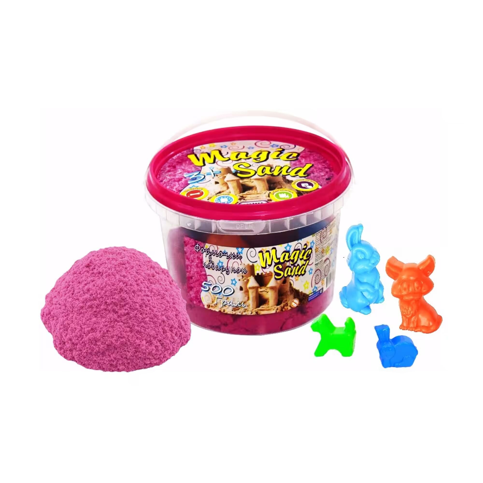 Кинетический песок Strateg Magic Sand в ведре 500 г 371-3 Розовый