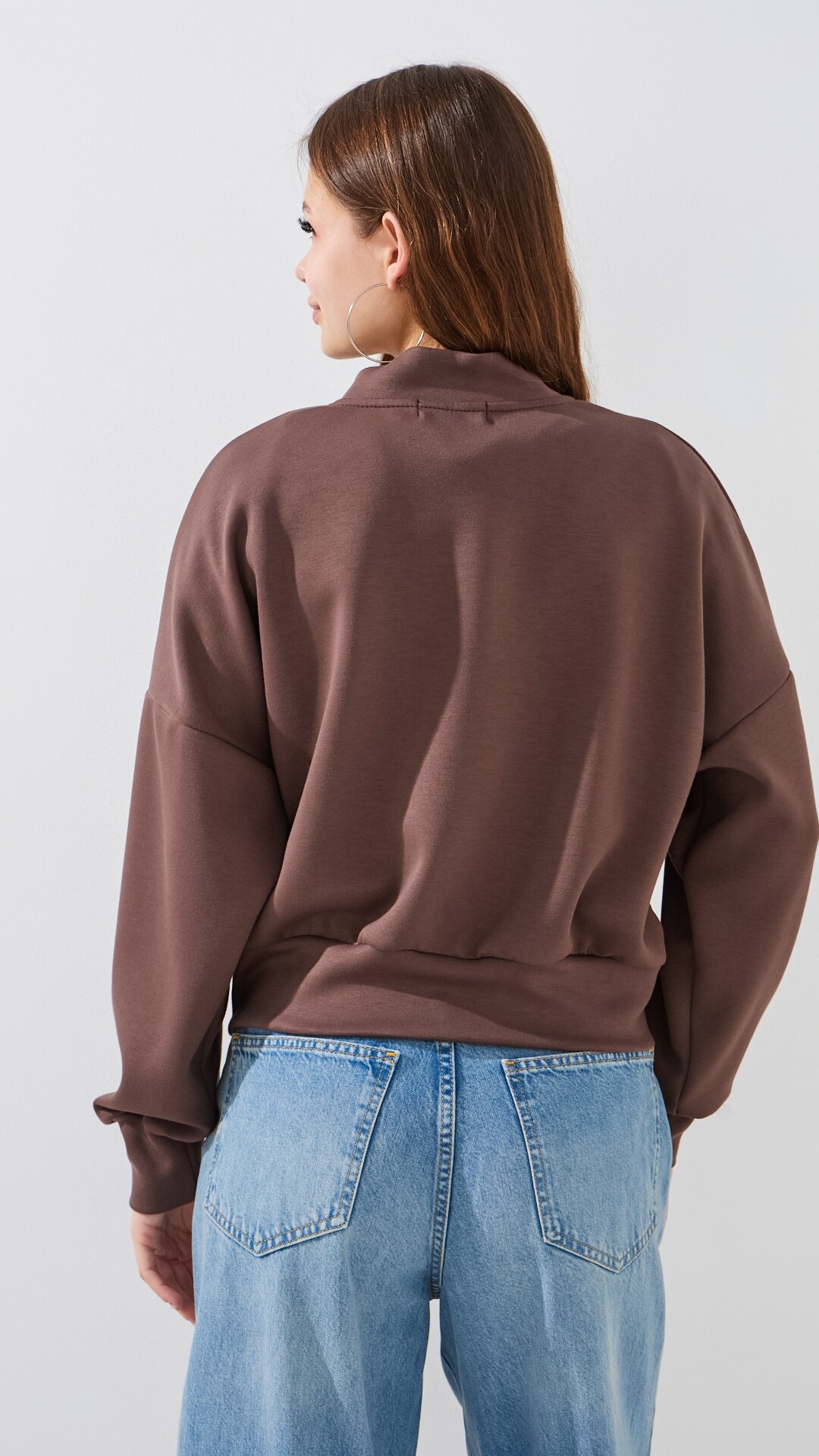 Купити Кофта-бомбер з принтом жіноча LAWA P-WB02410 2XL Шоколадний Артикул: 2000999540721 Фото повноекранне №5