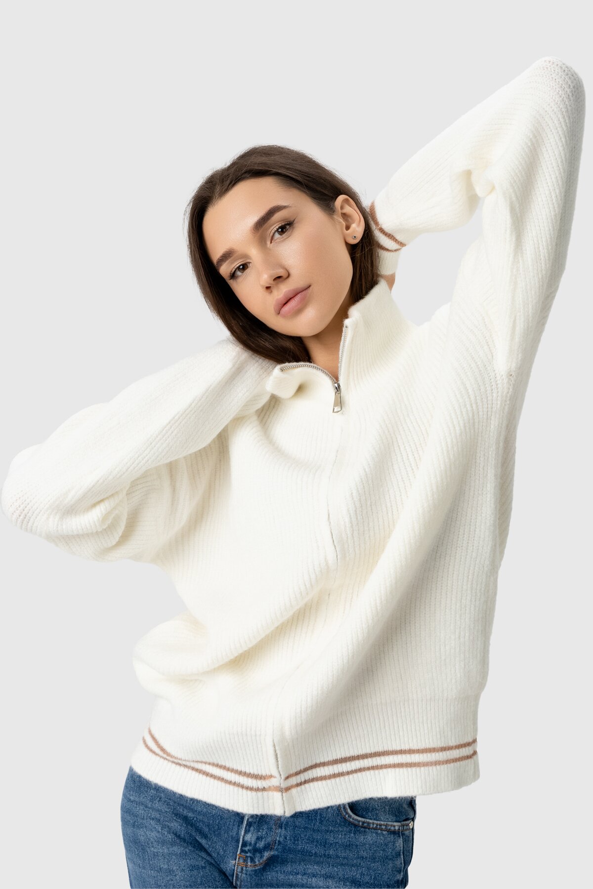 Кофта однотонная женская 2319 One Size Белый (200098999941477W)  Фото №1