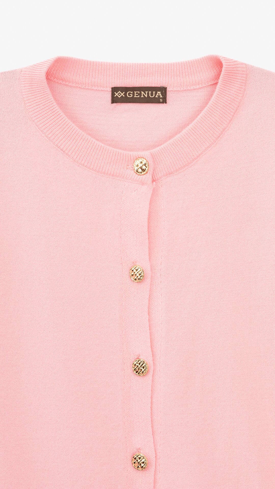 Купити Кофта однотонна жіноча GENUA G01114-0002 XL Рожевий Артикул: 2000999386831 Фото повноекранне №8