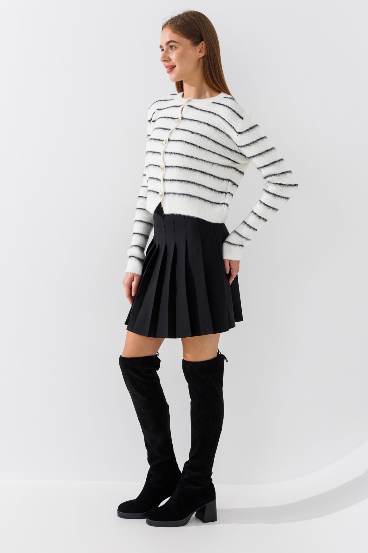 Кофта с узором женская 4627 One Size Бело-черный  Фото №4