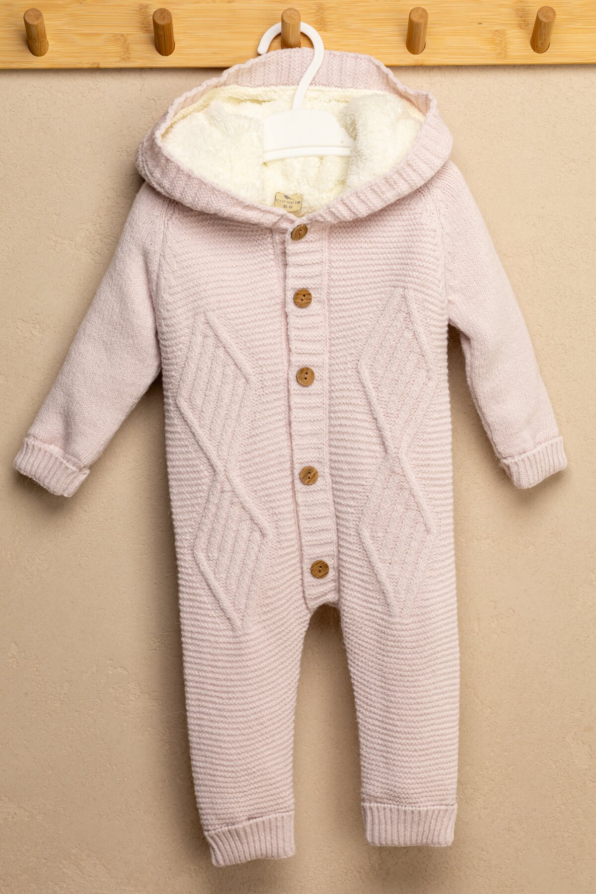 Комбинезон Unisex вязка дитячий Mini Papi 21006 Пудровий (2000990101198D)  Фото №0