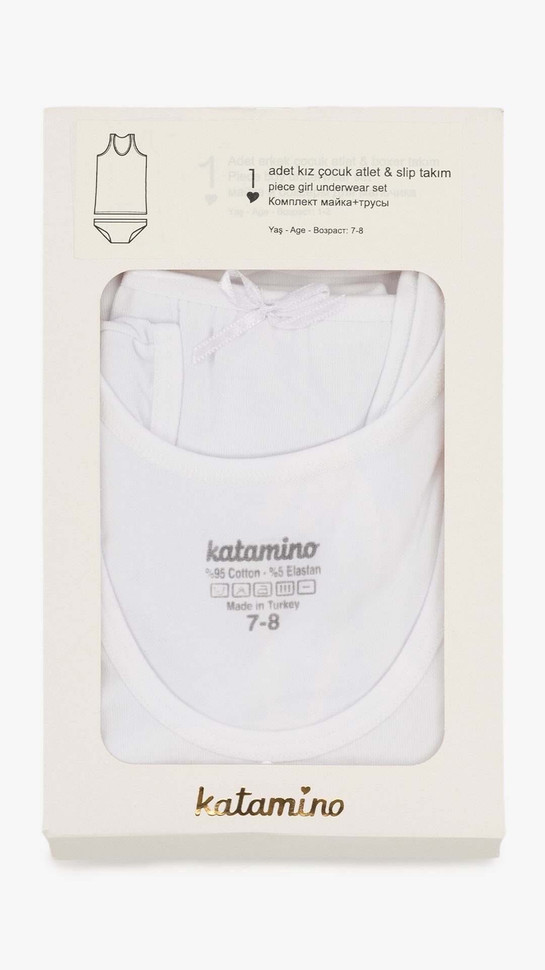 Комплект білизни майка+труси для дівчинки Katomino K128515 80-92 см Білий  Фото №7