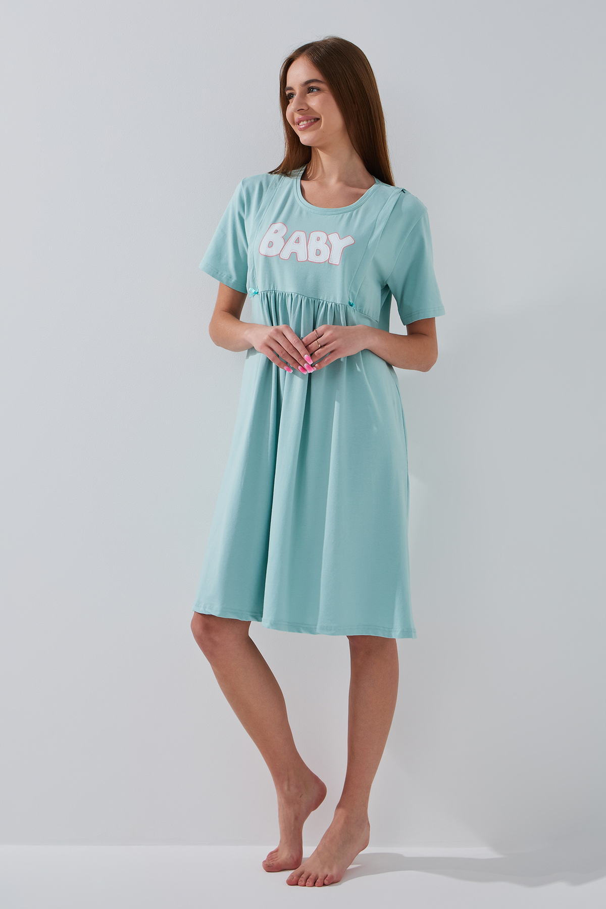 Комплект халат+нічна сорочка жіночий Nicoletta 7413 S Блакитний  Фото №4
