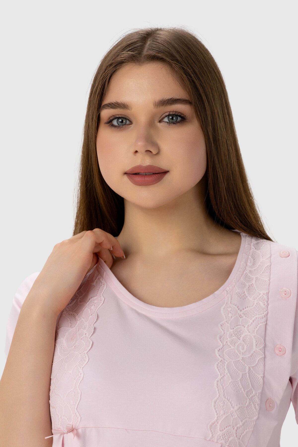 Комплект для кормящих женский халат+рубашка Nicoletta 7398 S Розовый (2000990160553А)  Фото №3