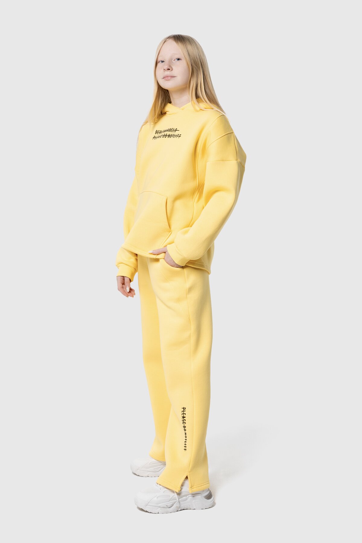 Костюм для девочки (худи, штаны) Ecrin 4611 152 см Желтый (2000990093295W)  Фото №2