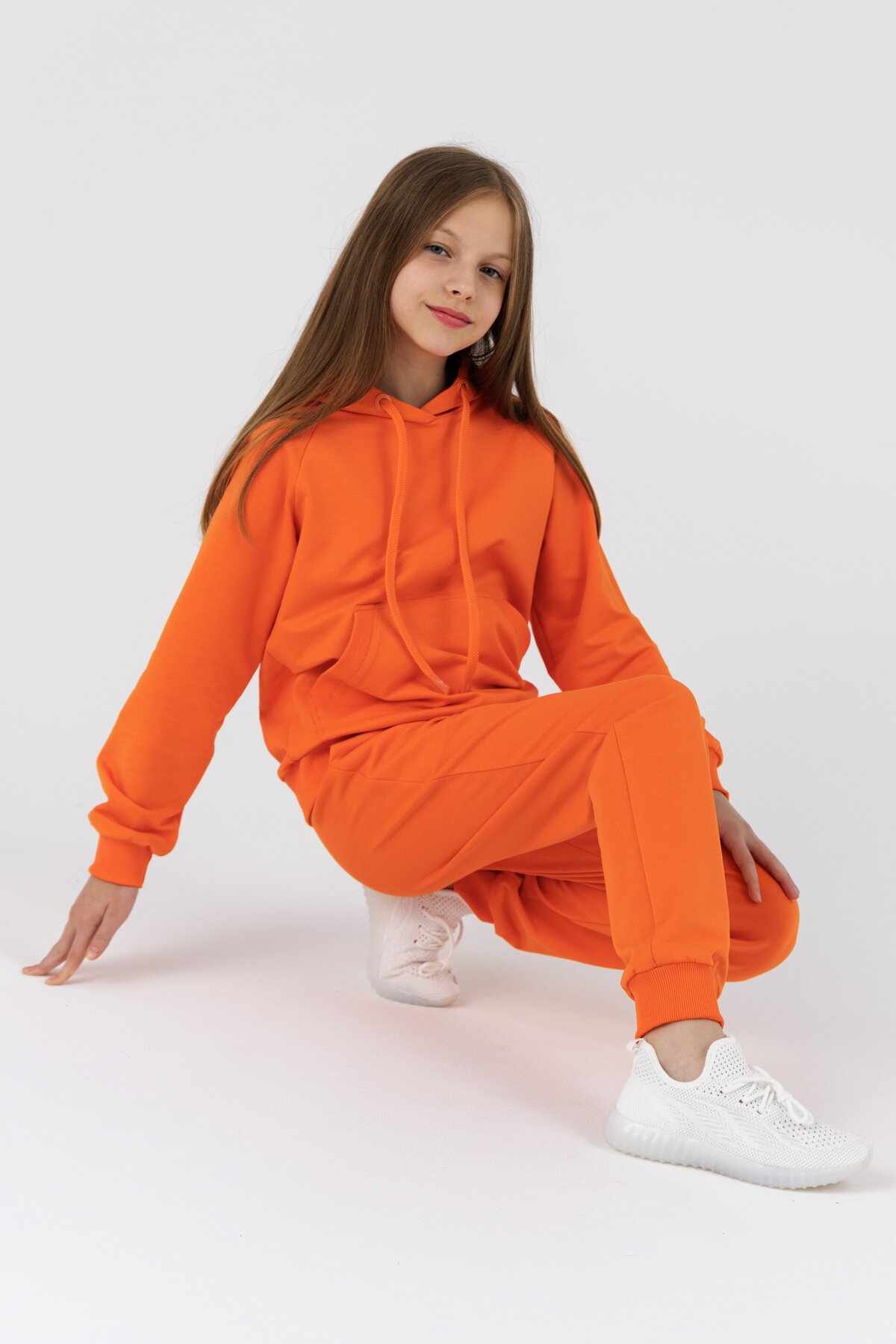 Костюм худи+штаны детский Dinomin DM2401 116 см Оранжевый (2000990557902D)  Фото №3