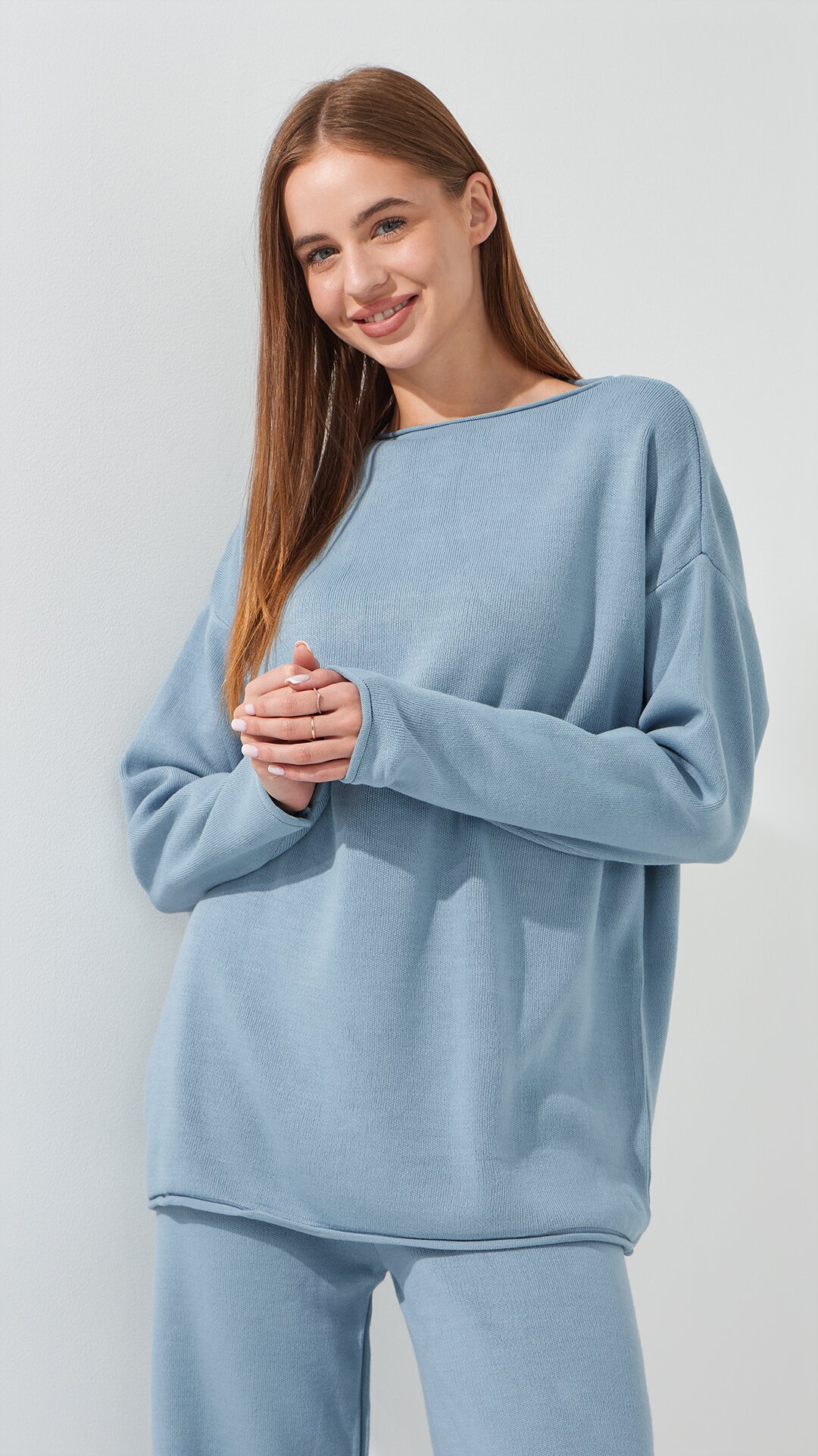 Костюм однотонний жіночий Park karon 10801 One Size Сіро-блакитний  Фото №2