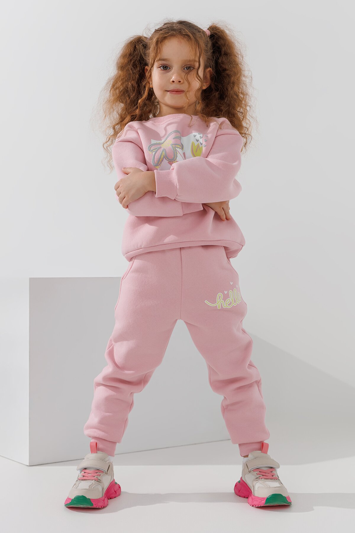 Костюм свитшот+штаны для девочки First Kids 50 92 см Розовый  Фото №1