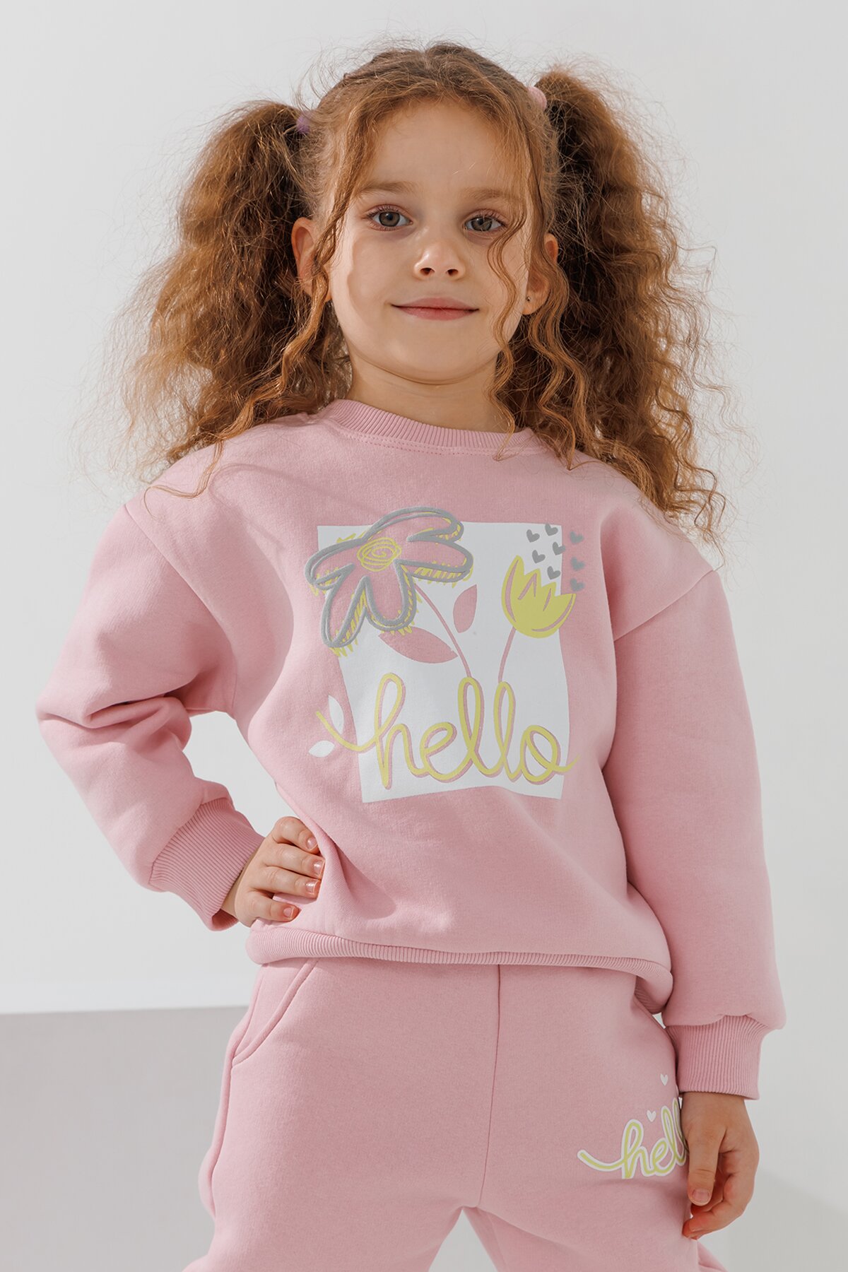 Костюм свитшот+штаны для девочки First Kids 50 92 см Розовый  Фото №2