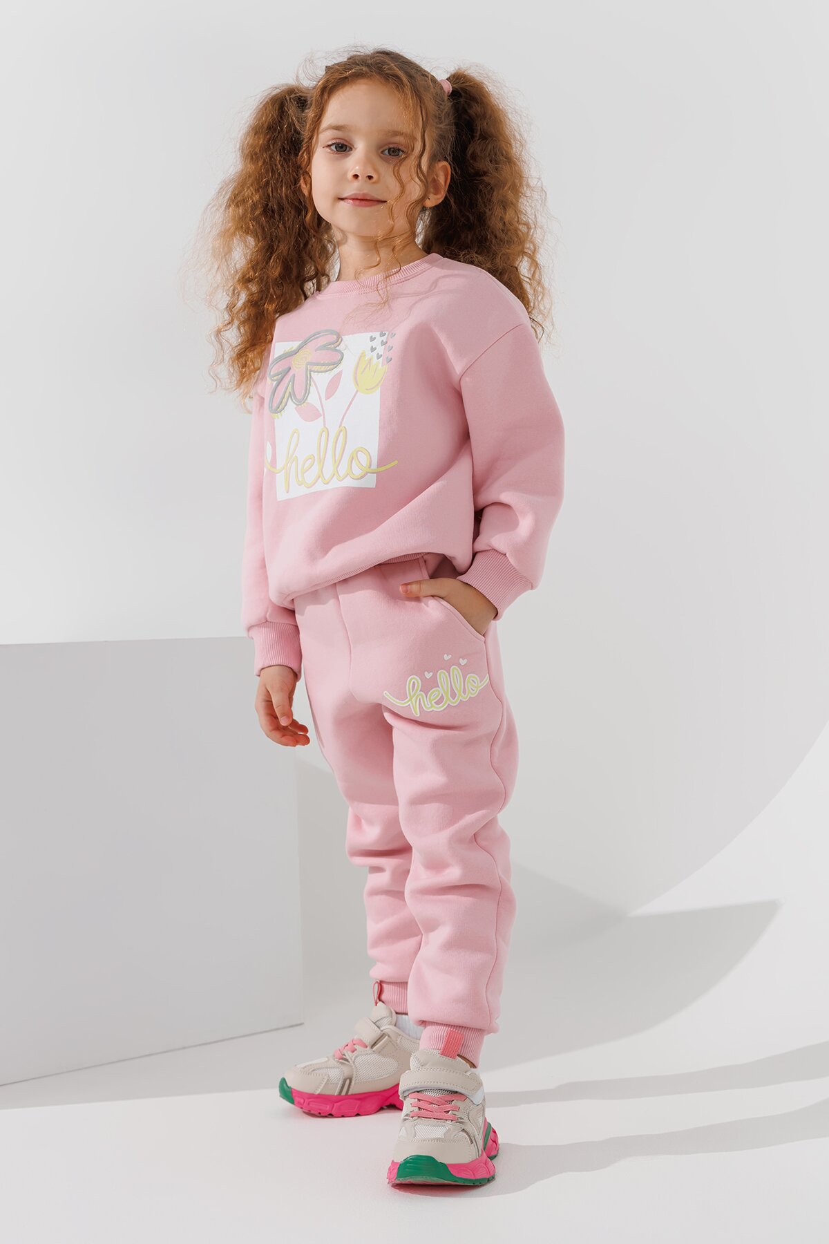 Костюм свитшот+штаны для девочки First Kids 50 92 см Розовый  Фото №3