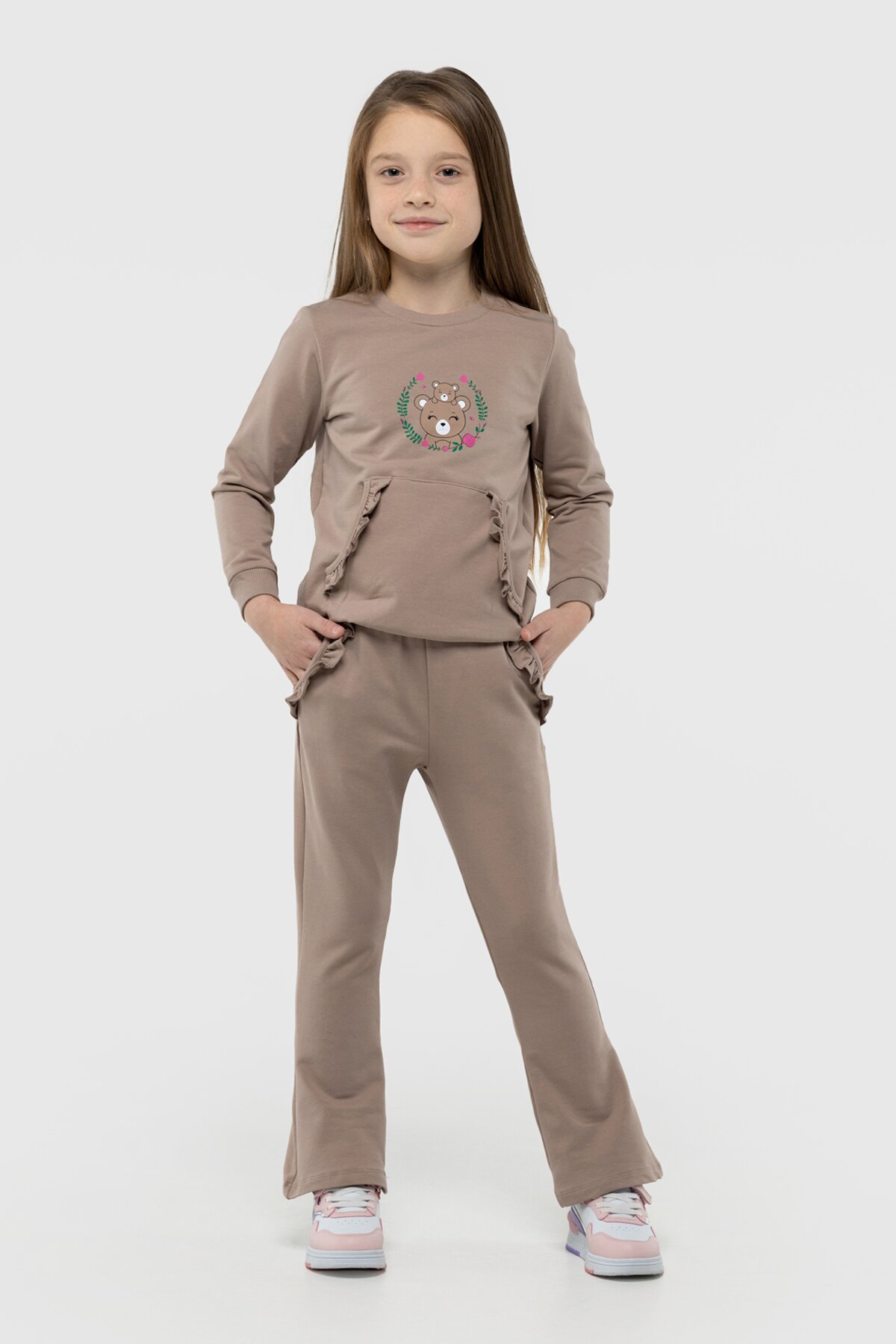Костюмы для девочки (свитшот+штаны) Pop Fashion 7260 92 см Капучино (2000990158475D)(SC)  Фото №0