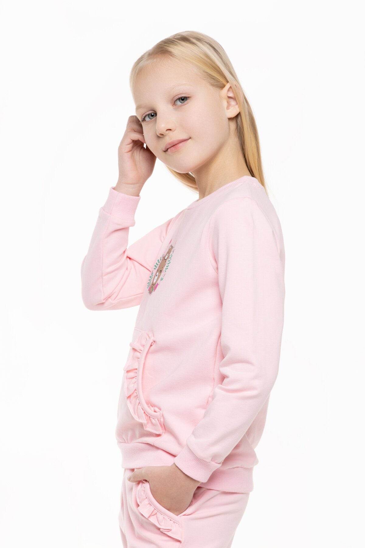Костюми для дiвчинки (світшот+штани) Pop Fashion 7260 92 см Рожевий (2000990158437D)(SC)  Фото №1