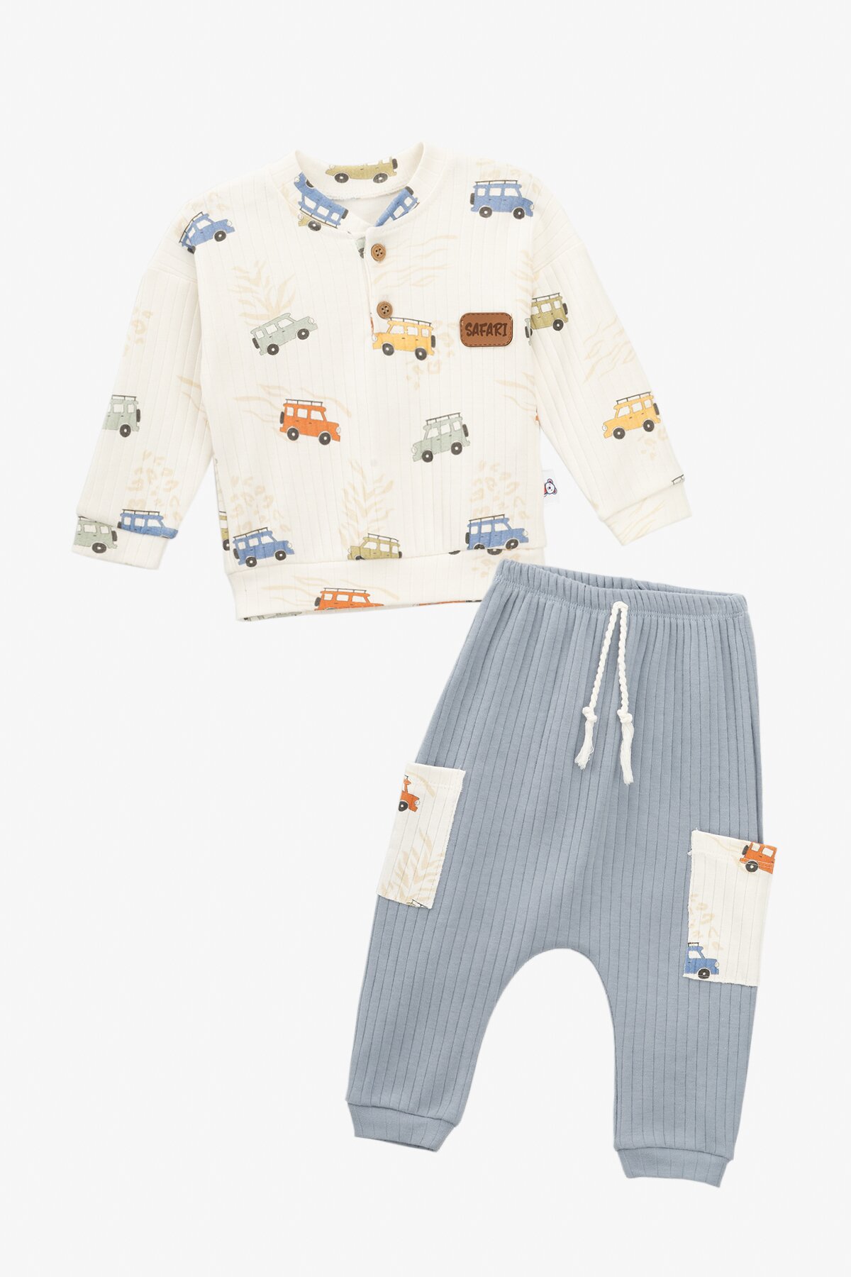 Костюм свитшот+штаны для мальчика Mini Papi 050 74 см Голубой  Фото №0
