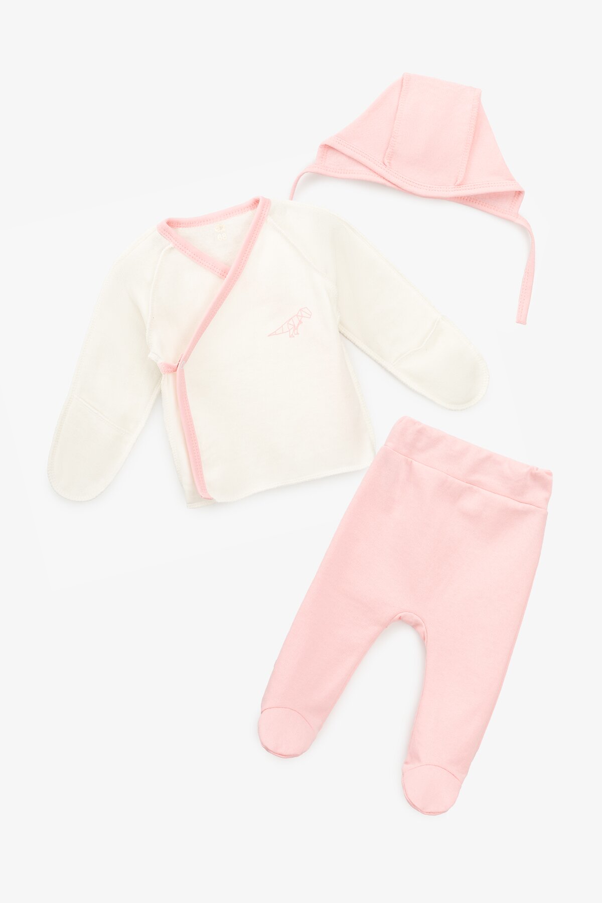 Костюм распашонка+ползунки+шапка для малышей Baby Life А-305 68 см Розово-молочный  Фото №0