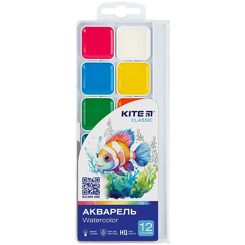 Фарби акварельні Kite K-061 12 кольорів (4063276208255)(SC)  Фото №0