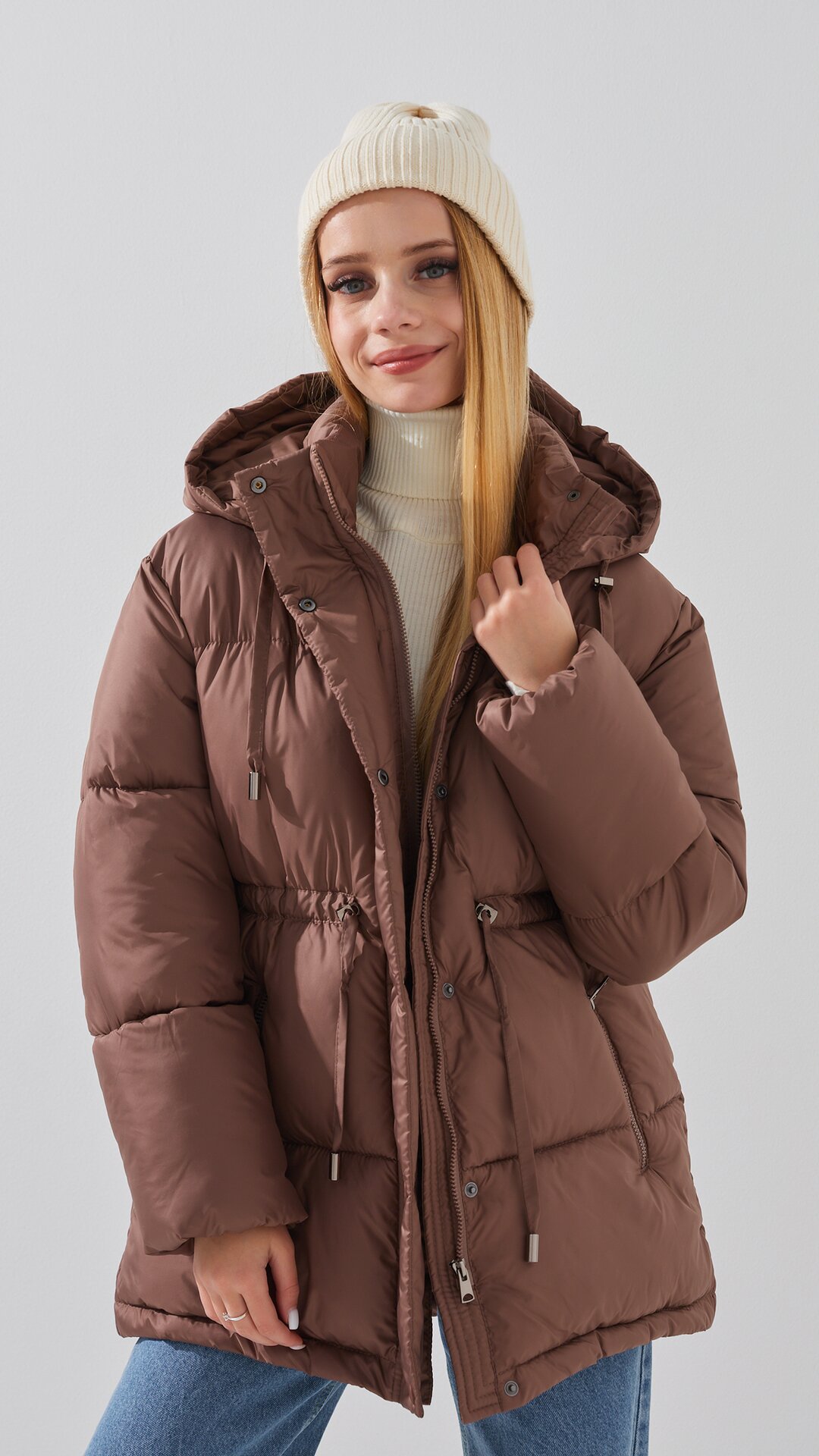 Купити Куртка для дівчинки LAWA GBC02354 134 см Коричневий Артикул: 2888000021748 Фото повноекранне №3