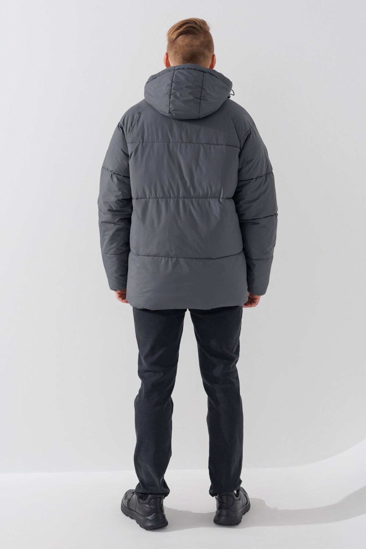 Куртка однотонная мужская 8088 3XL Серый (2000990694744W)  Фото №4