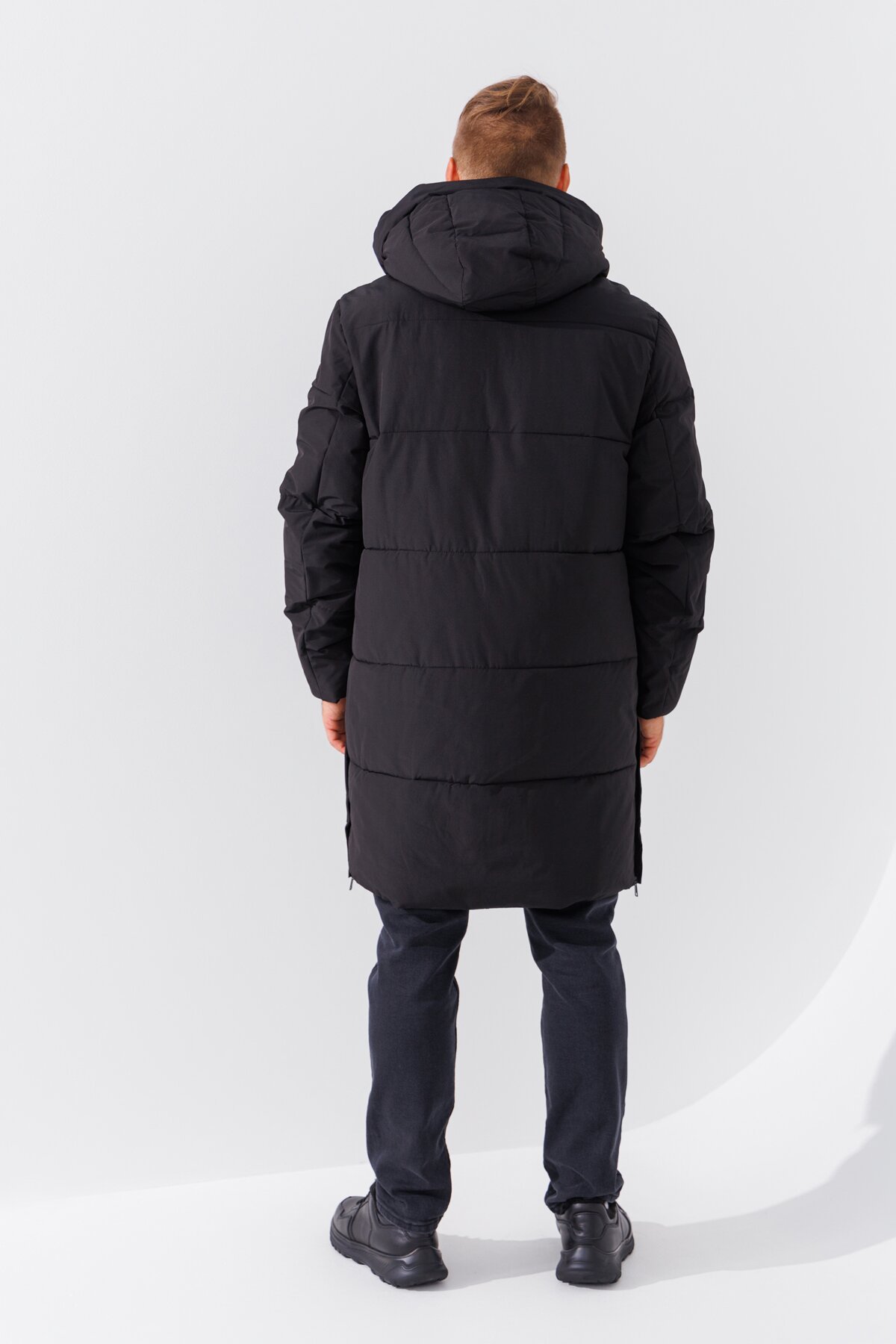 Куртка однотонная мужская 9903 XL Черный (2000990544346W)  Фото №4