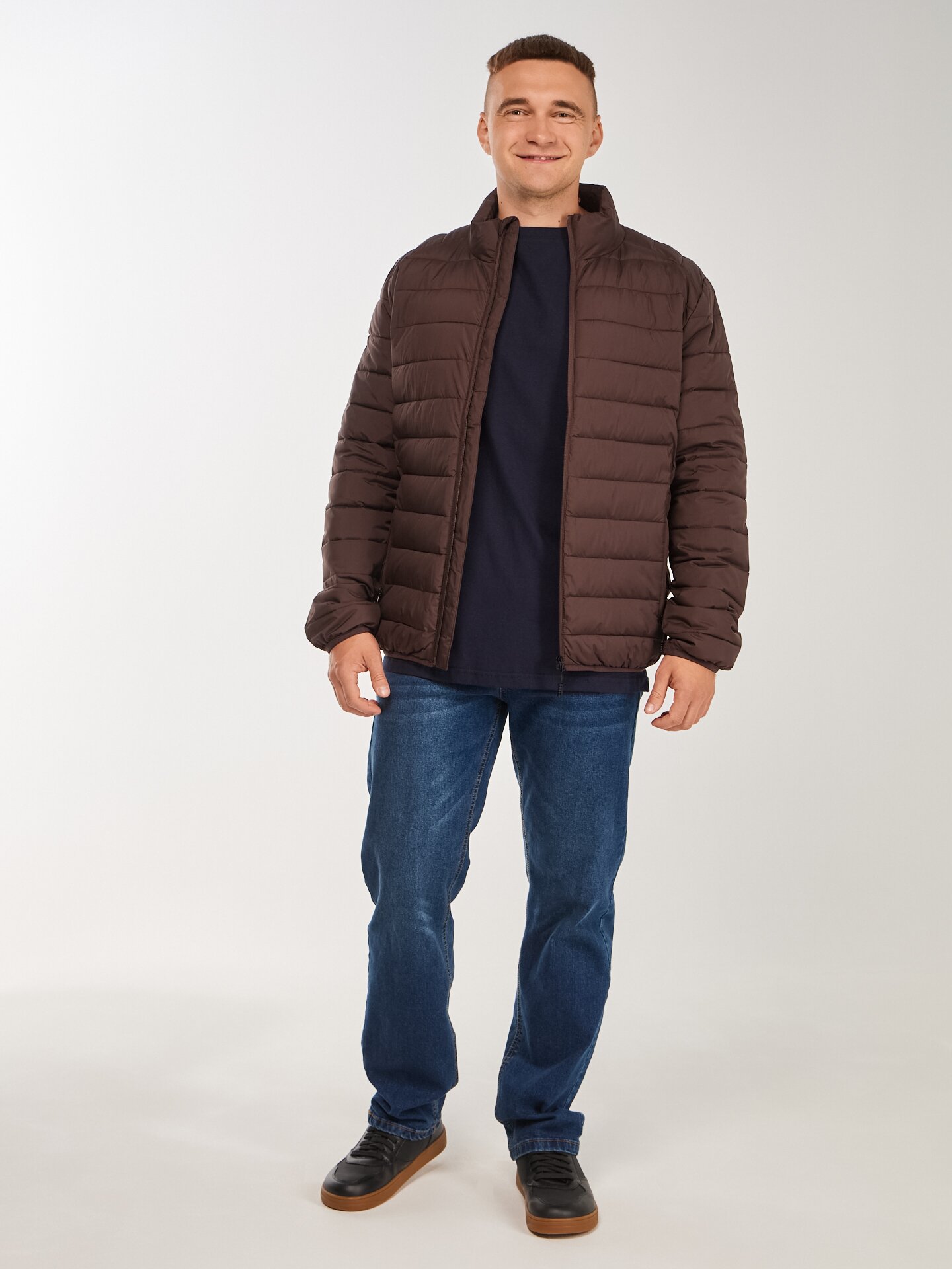 Купити Куртка однотонна чоловіча GENUA G01210-0007 XL Коричневий Артикул: 2000999396083 Фото повноекранне №2