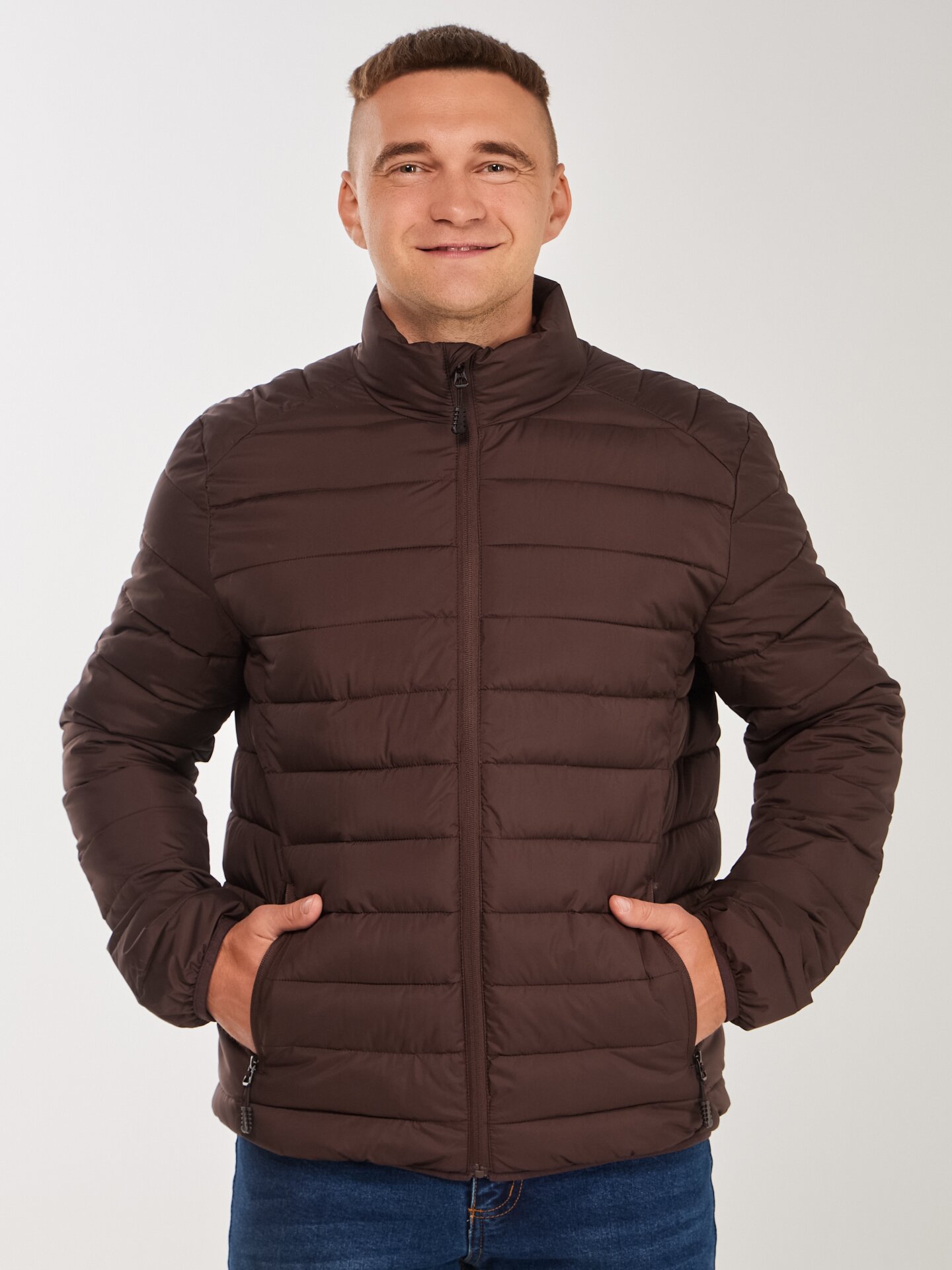 Купити Куртка однотонна чоловіча GENUA G01210-0007 XL Коричневий Артикул: 2000999396083 Фото повноекранне №1