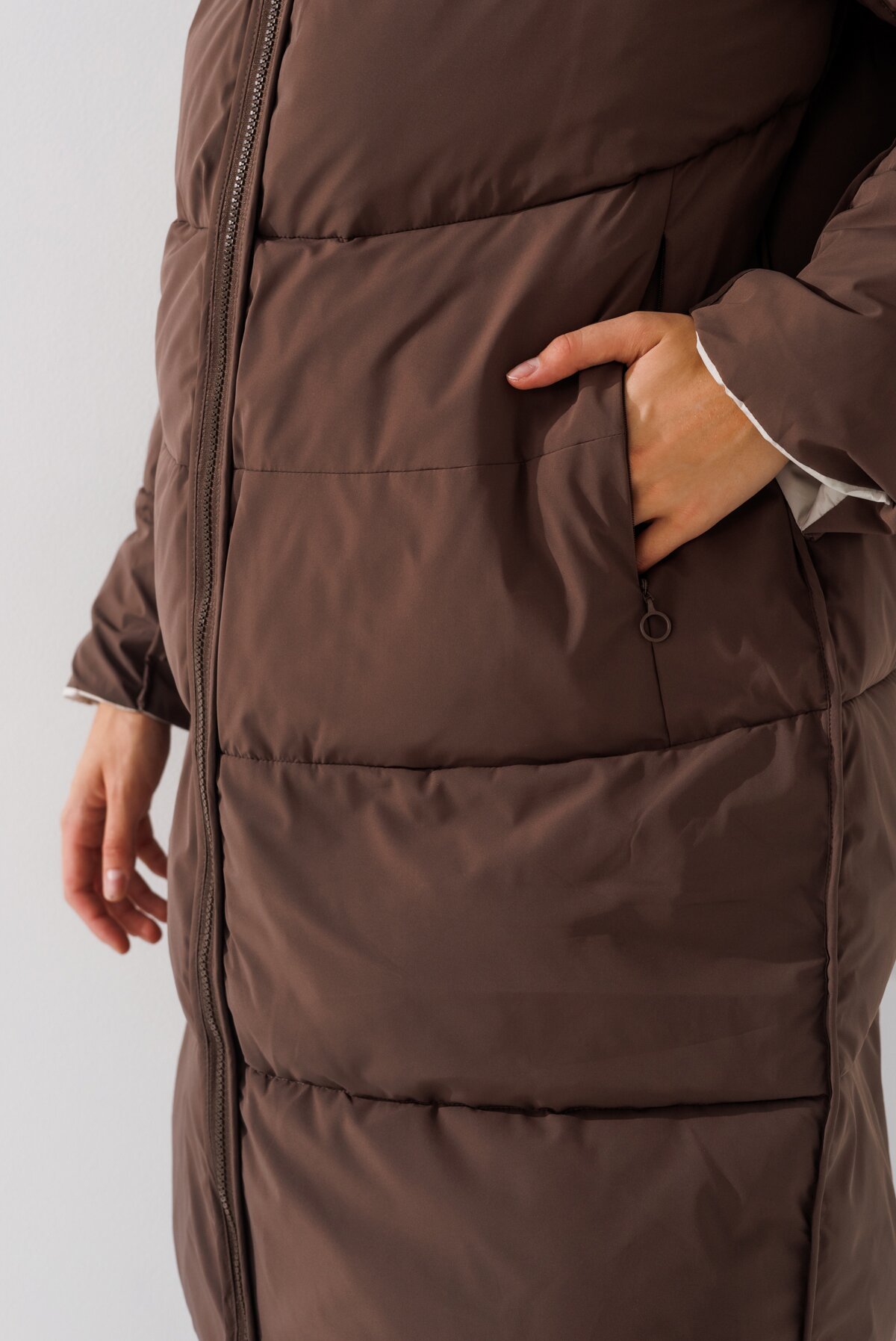 Куртка однотонная женская Towmy 3280 XL Оливково-коричневый (2000990653925W)  Фото №5