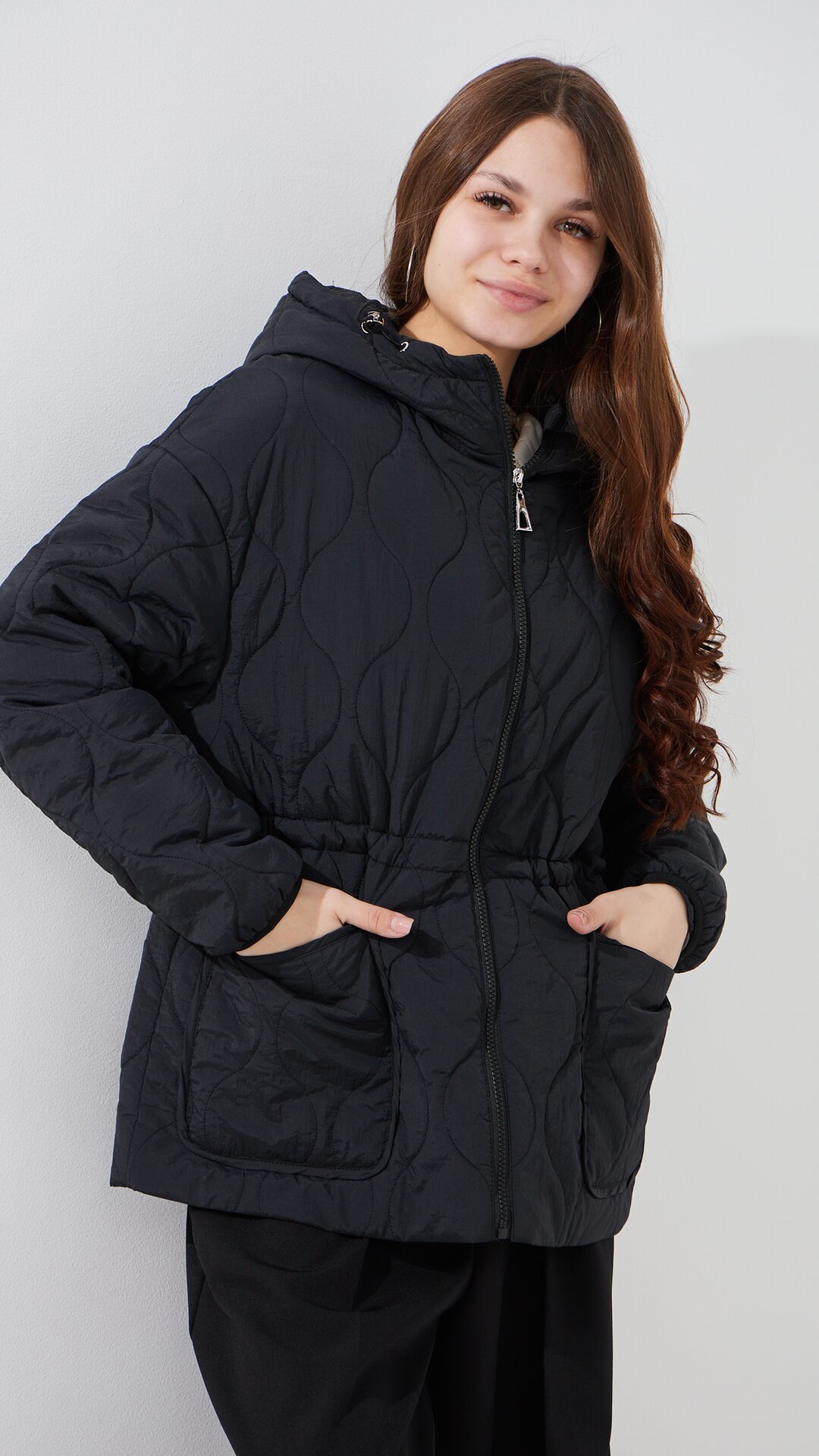 Купити Куртка однотонна жіноча LAWA WBC02487 2XL Чорний Артикул: 2000999466748 Фото повноекранне №3