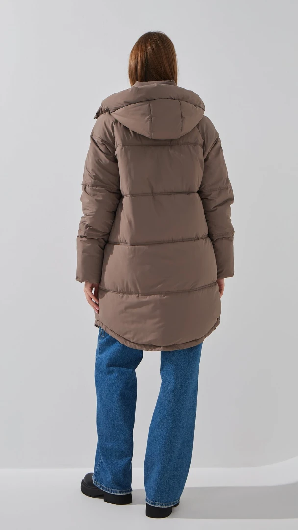 Купити Куртка однотонна жіноча On me 2431-F341 2XL Кавовий Артикул: 2000999164200 Фото повноекранне №5