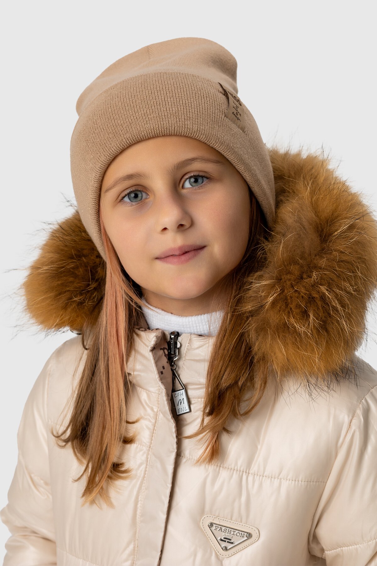Куртка зимняя для девочки Feiying J-07 98 см Бежевый (2000989629221W)  Фото №10