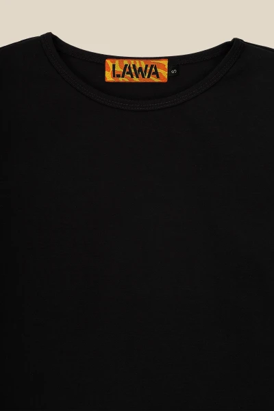 Купити Лонгслів однотонний жіночий LAWA WBC02348 L Чорний Артикул: 2000990202338 Фото повноекранне №7