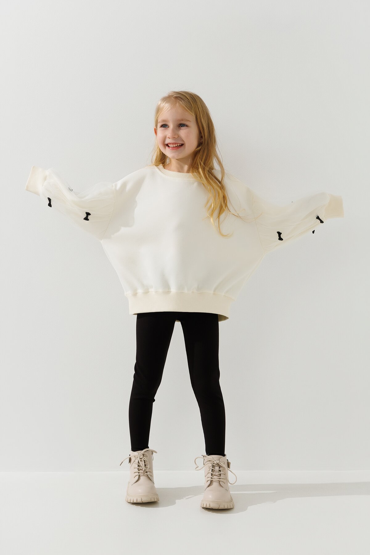 Лосины однотонные для девочки Happy Kids 103 128 см Черный  Фото №1