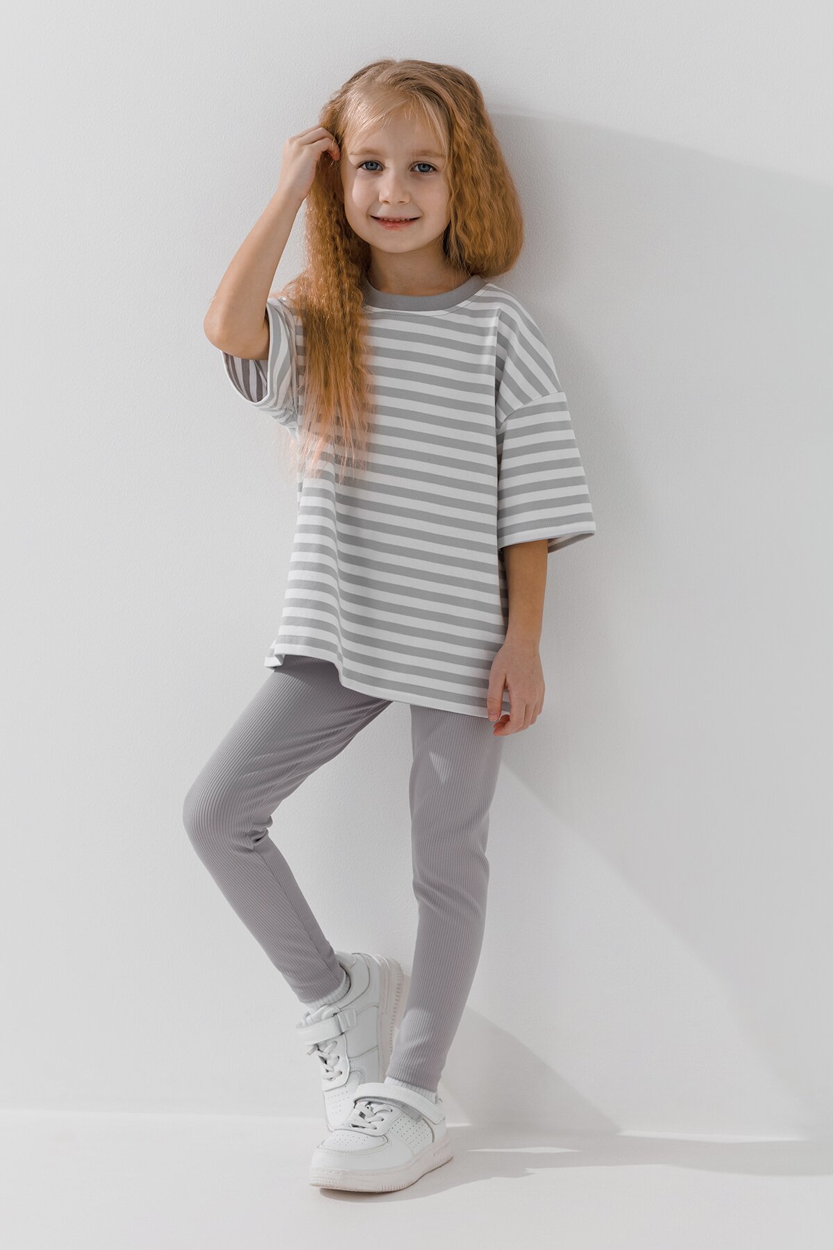 Лосины однотонные для девочки Happy Kids 103 128 см Серый  Фото №1