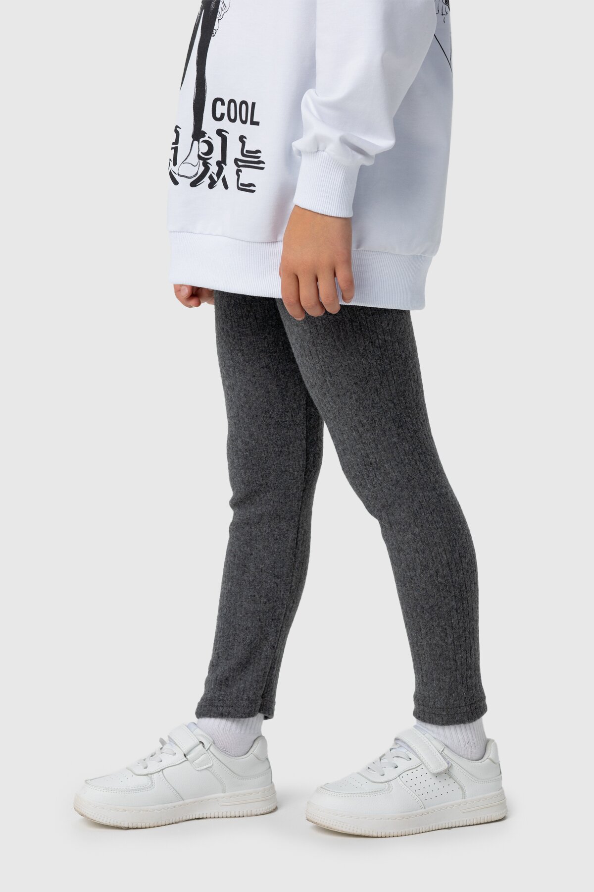 Лосини однотонні для дівчинки Happy Kids 912 140 см Антроцит (2000990067562W)  Фото №1