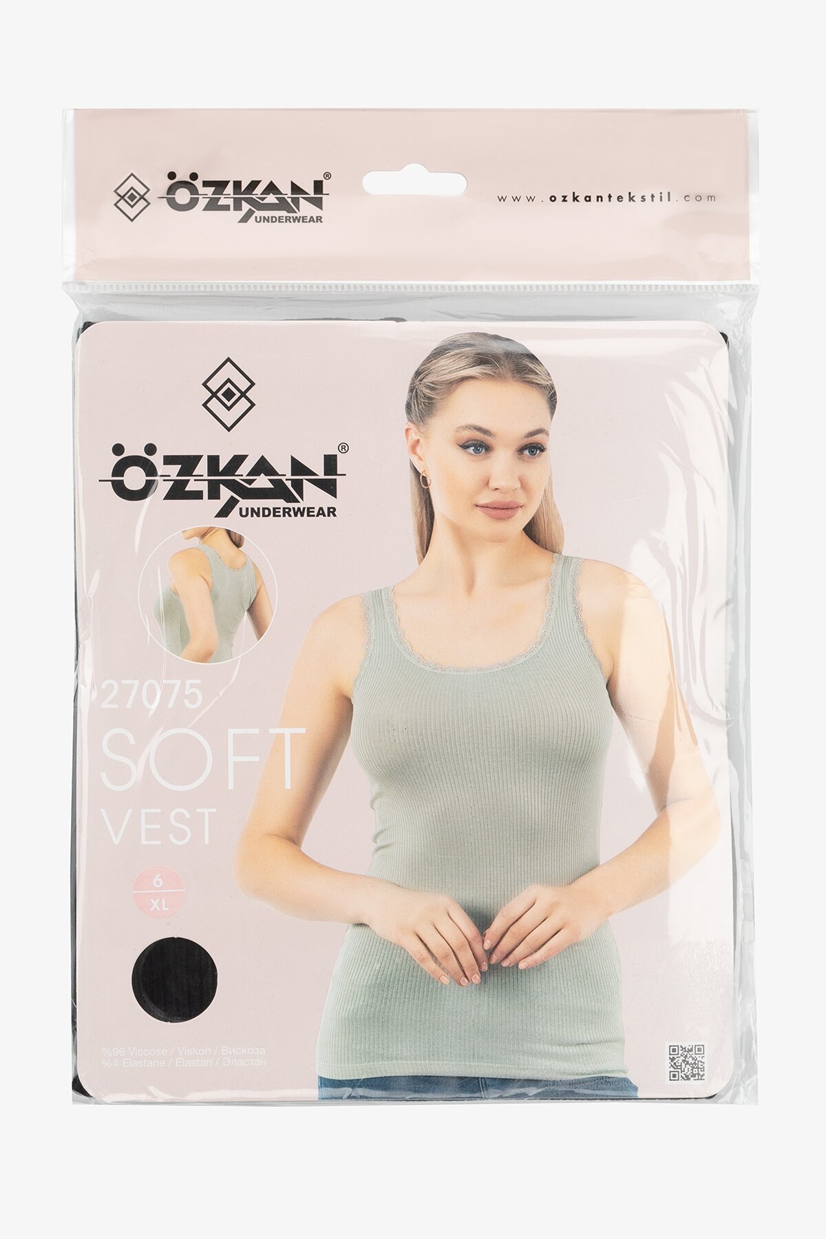 Майка-білизна жіноча OZKAN 27075 2XL Чорний  Фото №7