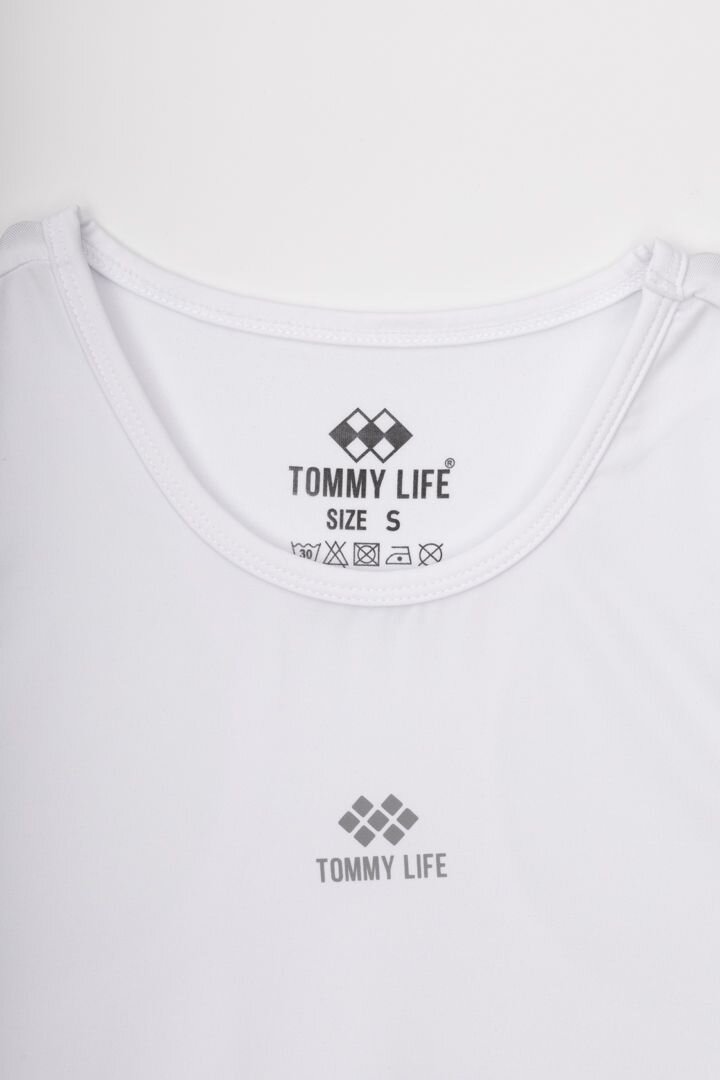 Майка фітнес однотонна жіноча Tommy life 97256 M Білий (2000989642374A)  Фото №7