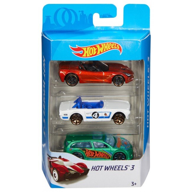 Набор 3-х базовых машинок Hot Wheels (K5904) (27084425611)  Фото №1