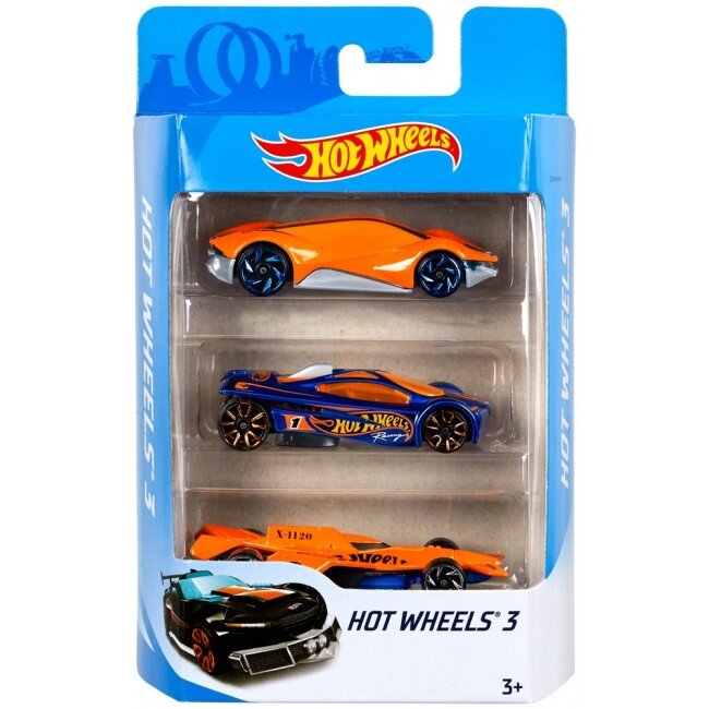 Набор 3-х базовых машинок Hot Wheels (K5904) (27084425611)  Фото №0