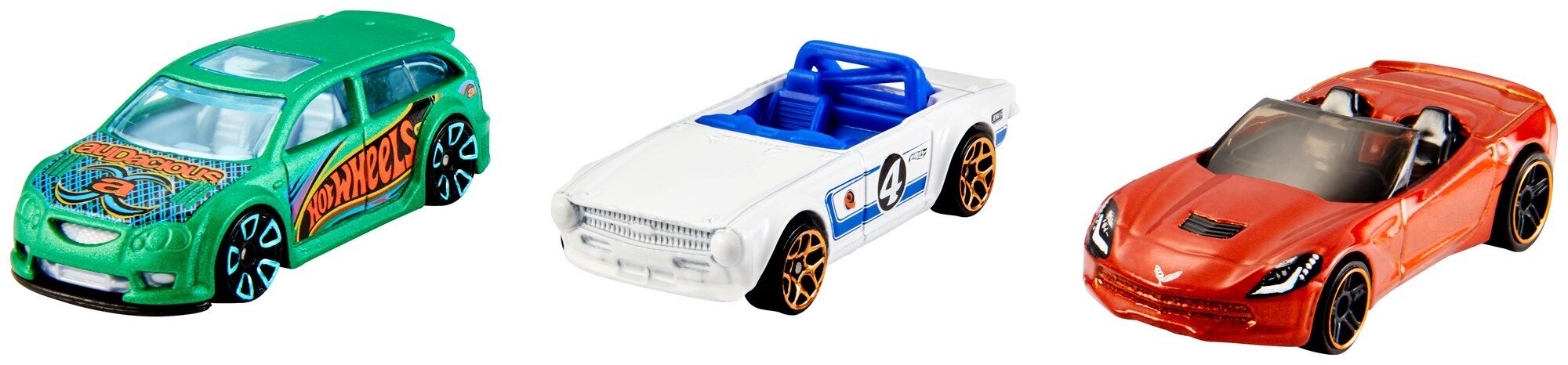 Набор 3-х базовых машинок Hot Wheels (K5904) (27084425611)  Фото №3