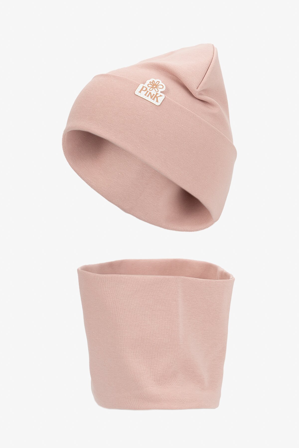 Набір шапка+снуд для дівчинки Pink 50-52 Пудровий  Фото №0