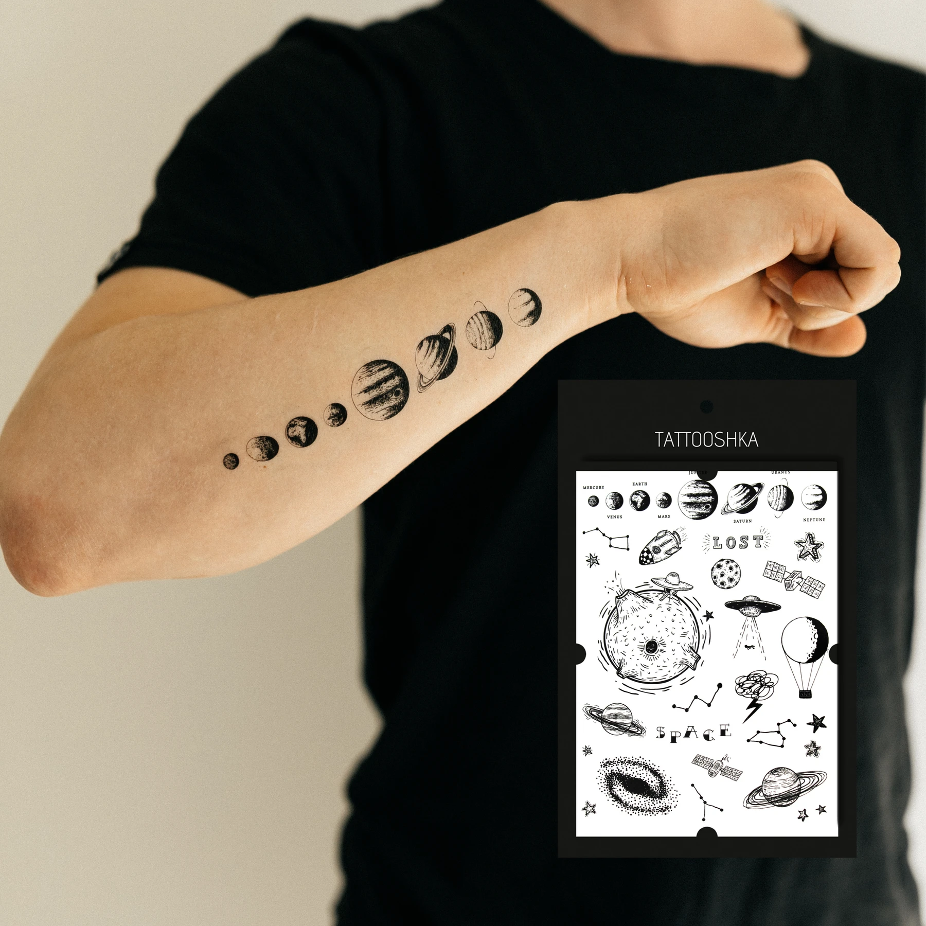 Купити Набір тату "Космічний Бум" Tattooshka LC-124 (5805800010052) Артикул: 5805800010052 Фото повноекранне №2