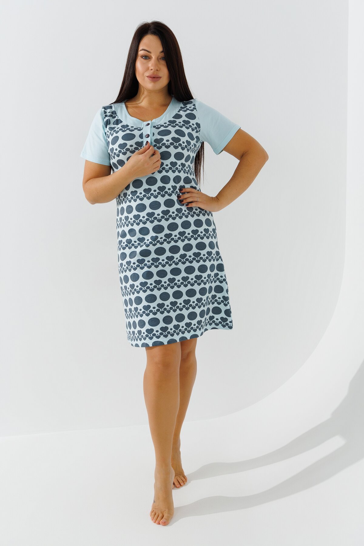 Нічна сорочка жіноча Miss Victoria 11485 2XL М&#039;ятний  Фото №0