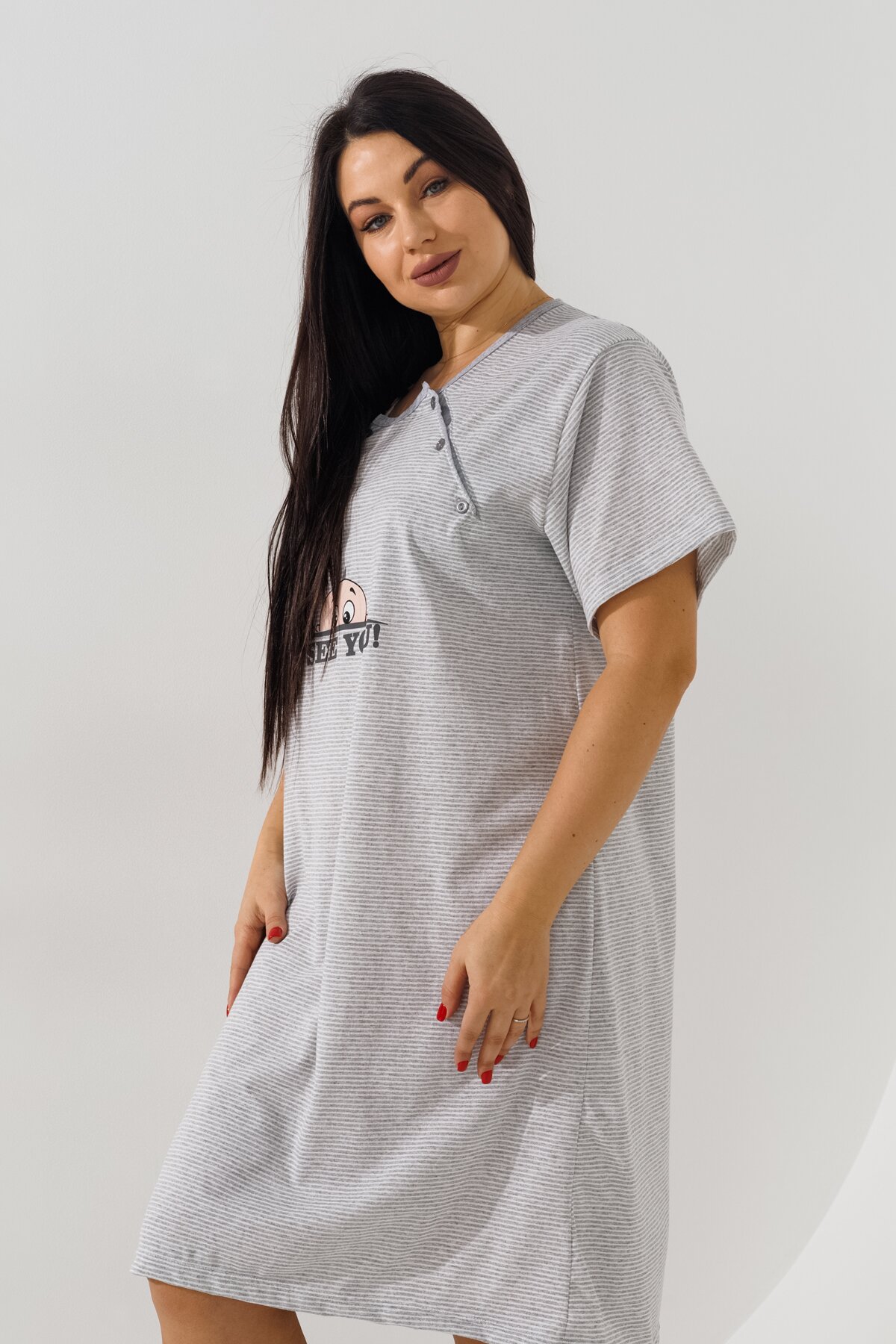 Ночная рубашка для кормящих Betul 3187 2XL Серый  Фото №3