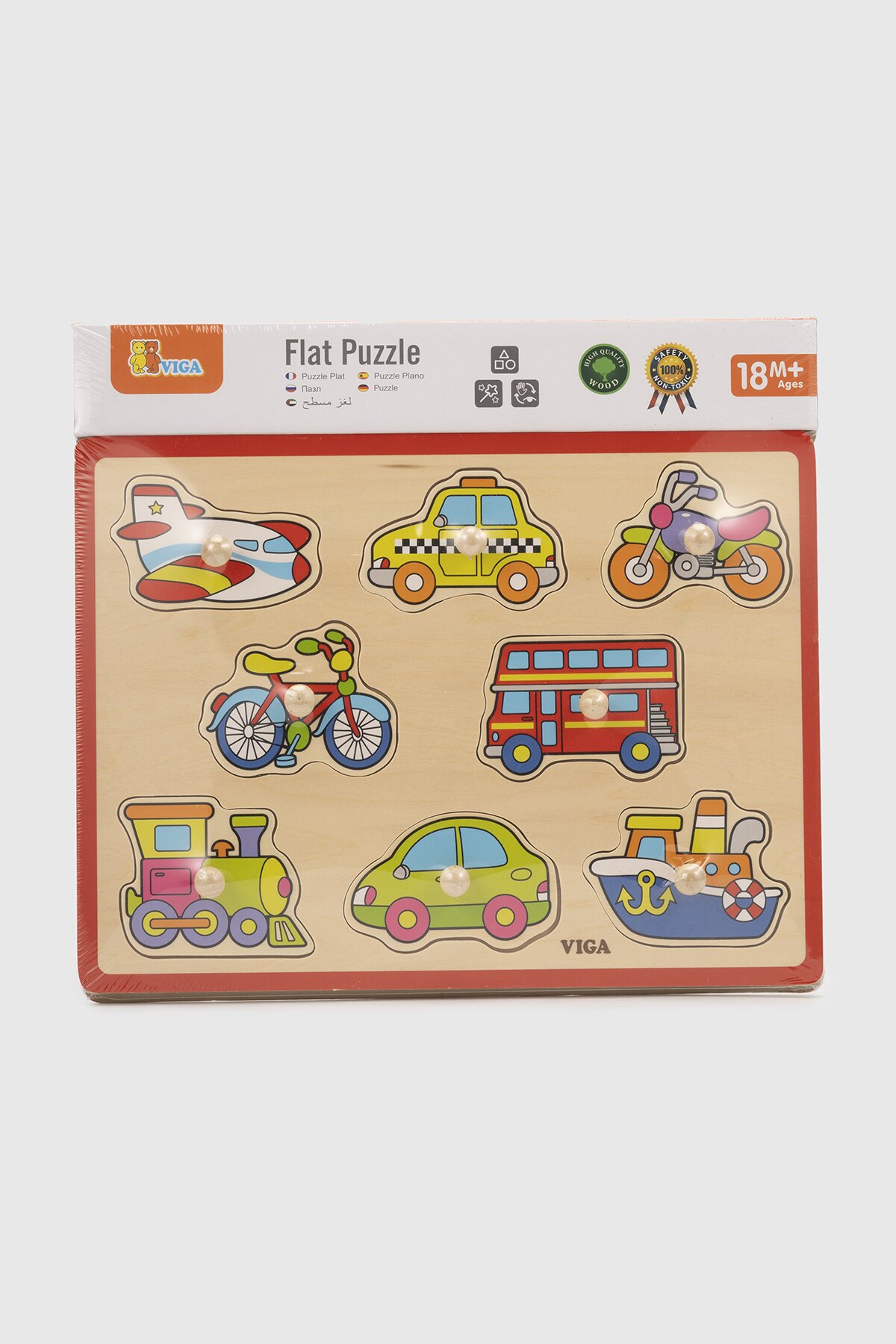 Пазл-вкладиш &quot;Транспорт&quot; Viga Toys 50016 Різнокольоровий (6934510500160)