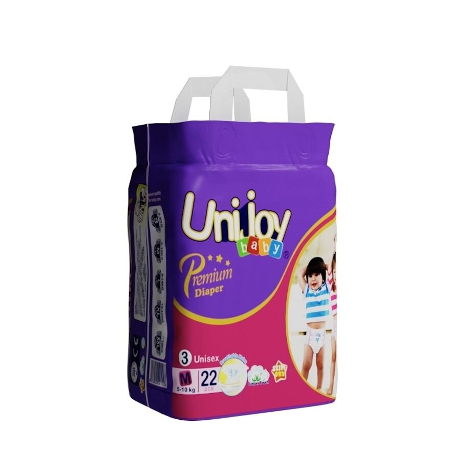 Купити Підгузники дитячі Unijoy Baby Premium PDM22 22 шт (M 3 midi 5-10 kg) Артикул: 6973920541028 Фото повноекранне №1