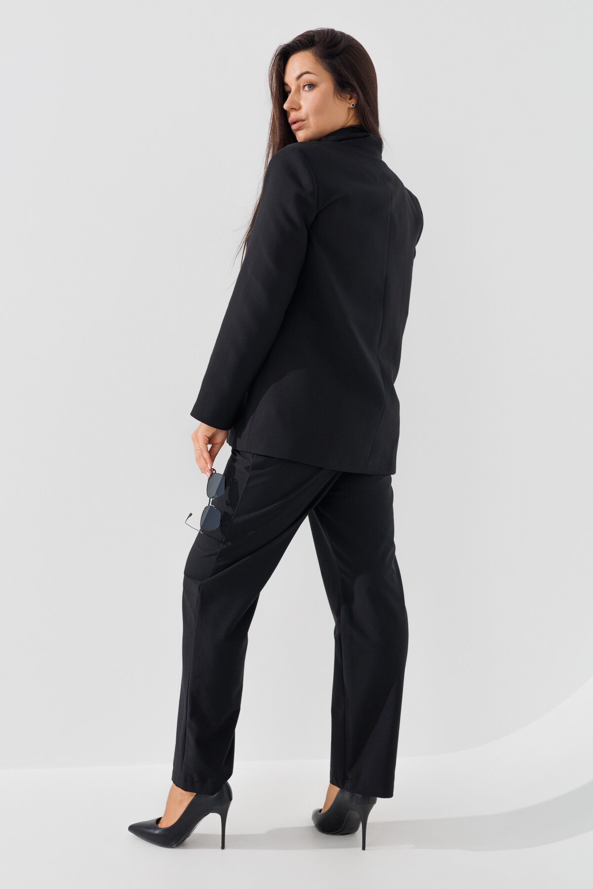 Пиджак однотонный женский Karol 4949-B 2XL Черный (2000990146373D)  Фото №4
