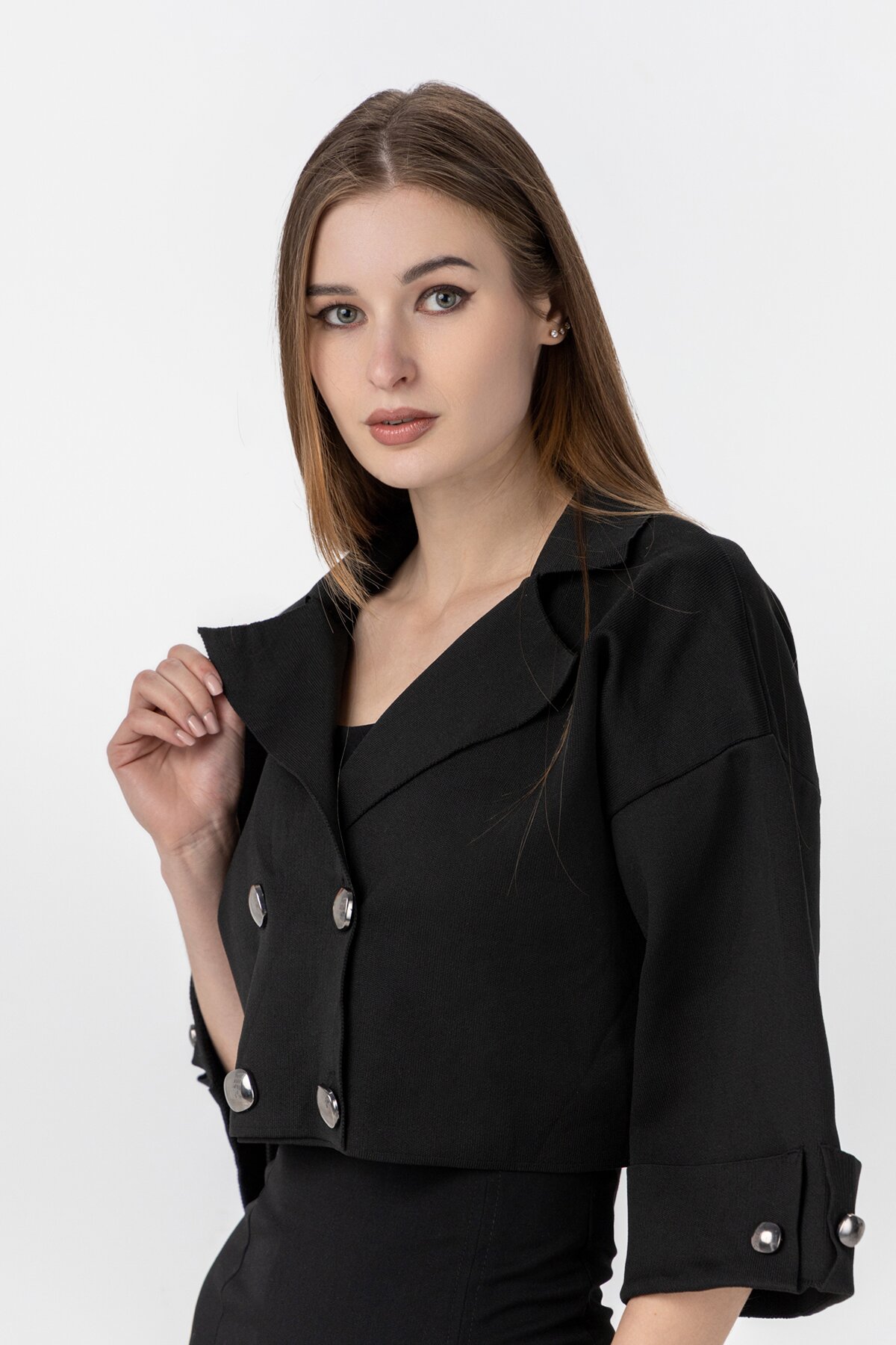 Піджак однотонний жіночий Femme 1012 S Чорний (2000989871330D)  Фото №0