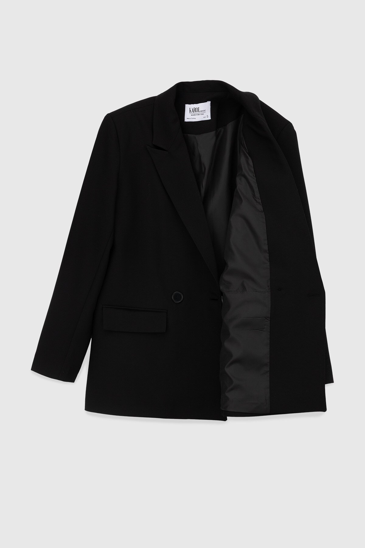Пиджак однотонный женский Karol 4949-B 2XL Черный (2000990146373D)  Фото №8