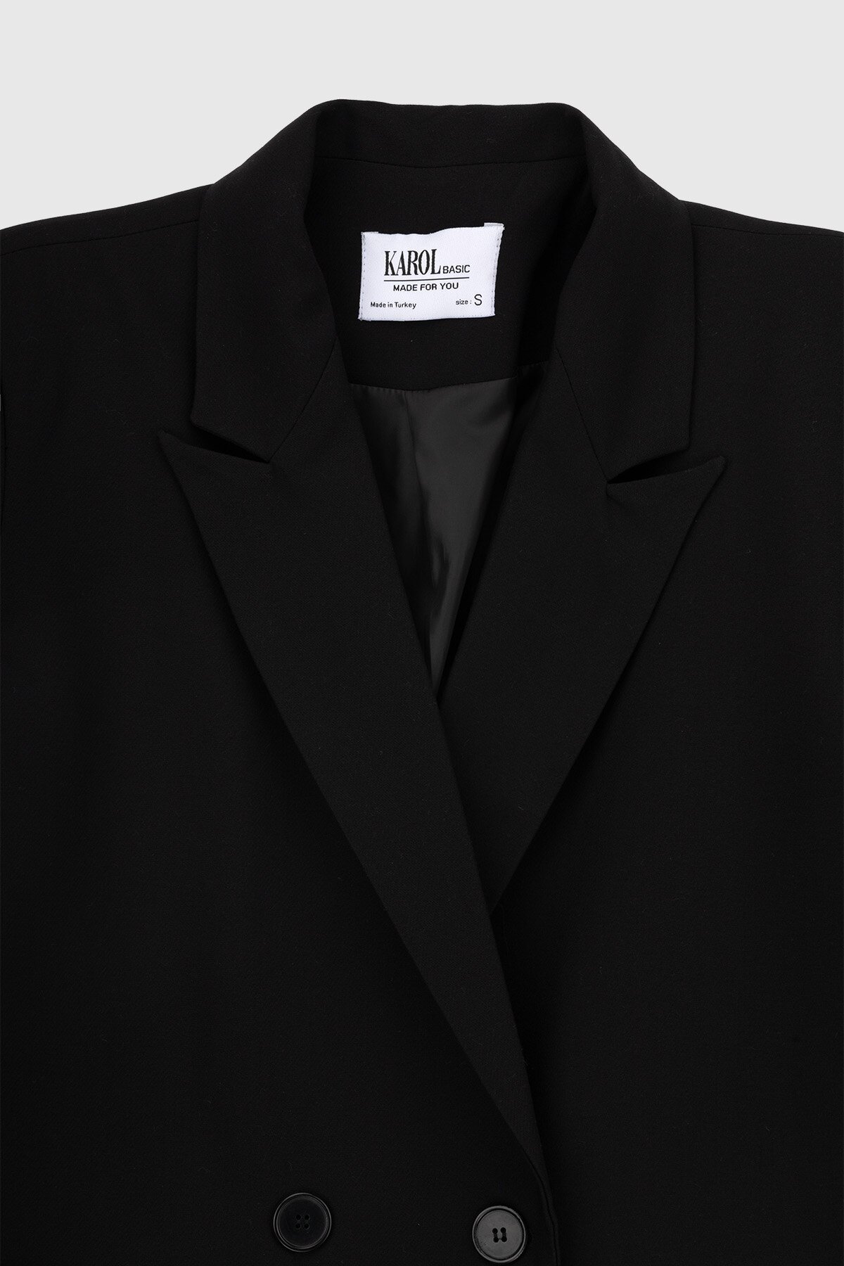 Пиджак однотонный женский Karol 4949-B 2XL Черный (2000990146373D)  Фото №7