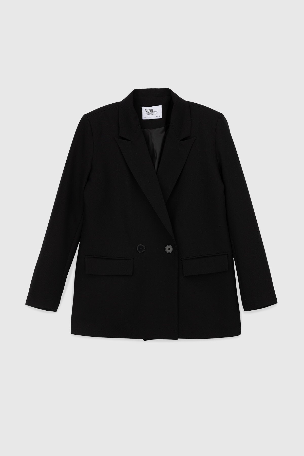 Пиджак однотонный женский Karol 4949-B 2XL Черный (2000990146373D)  Фото №6