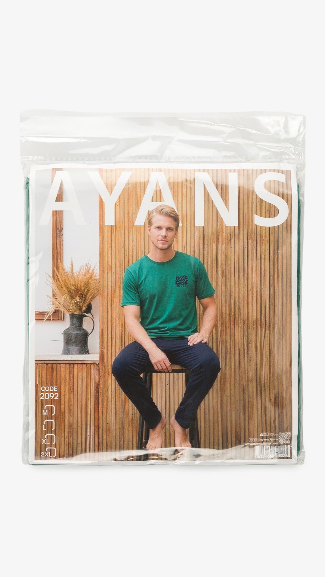 Купити Піжама чоловіча AYANS 2092 XL Зелено-синій Артикул: 2000999558962 Фото повноекранне №15